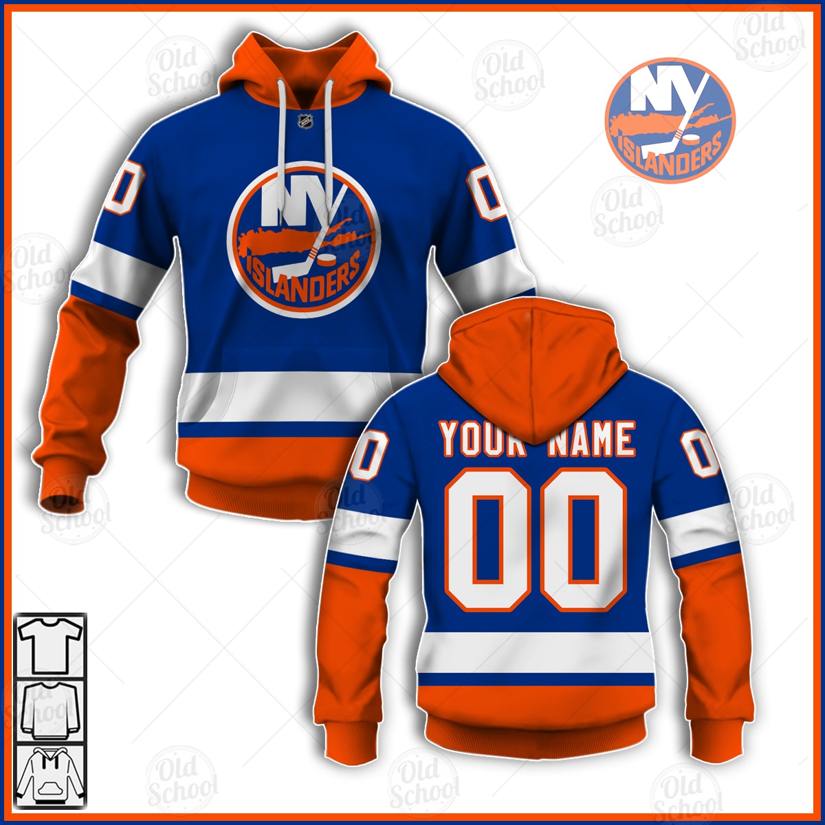 Personalize New York Islanders Reverse Retro Alternate Jersey Personalize Hoodie