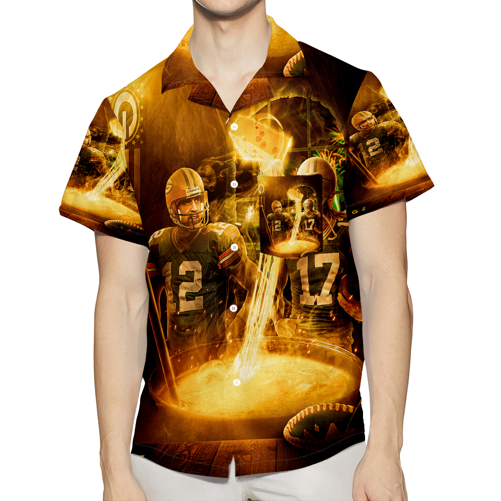 Green Bay Packers Player Team 3D All Over Print Summer Beach Hawaiian Shirt With Pocket