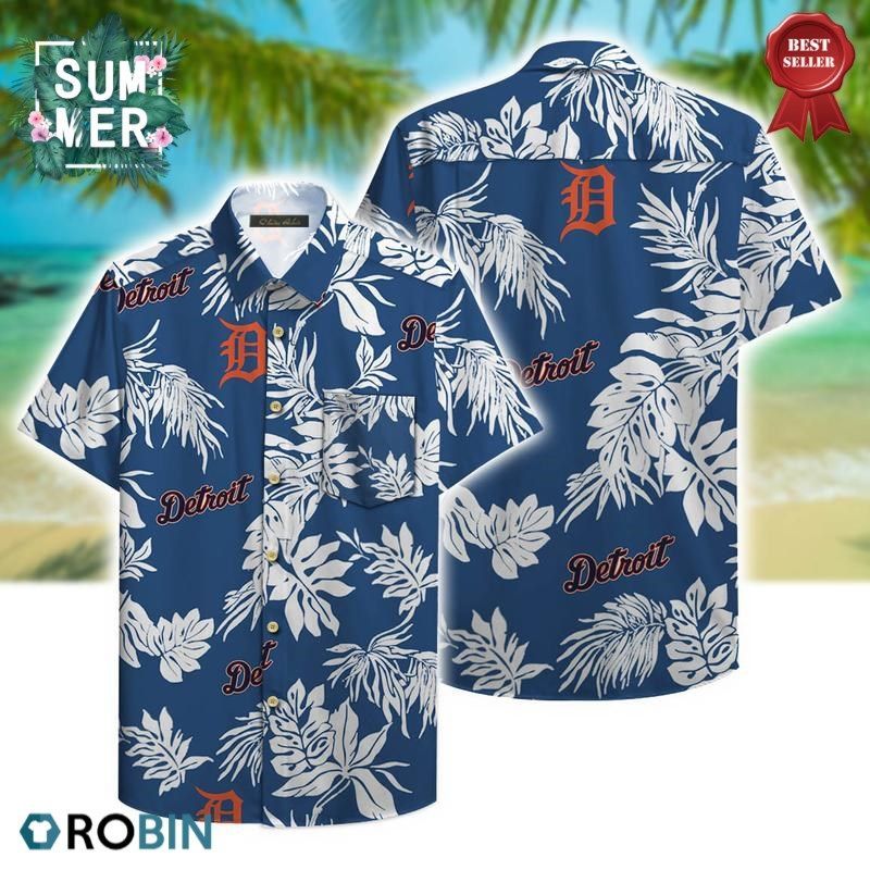 Detroit Tigers Aloha Pattern Hawaiian Shirt Hawaii Shirt