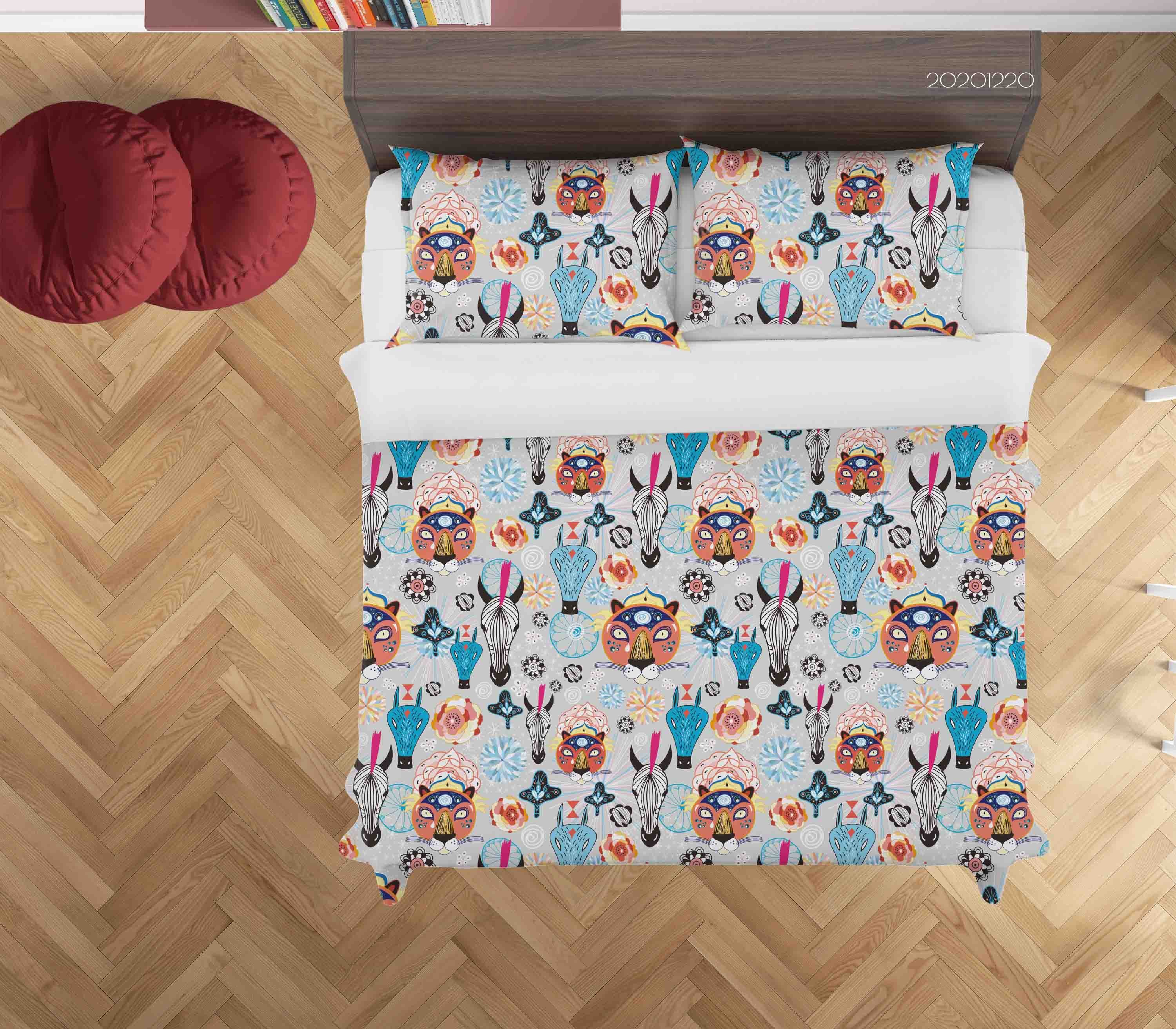 3D Hand Drawn Animal Tiger Horse Quilt Cover Set Bedding Set Duvet Cover Pillowcases 79