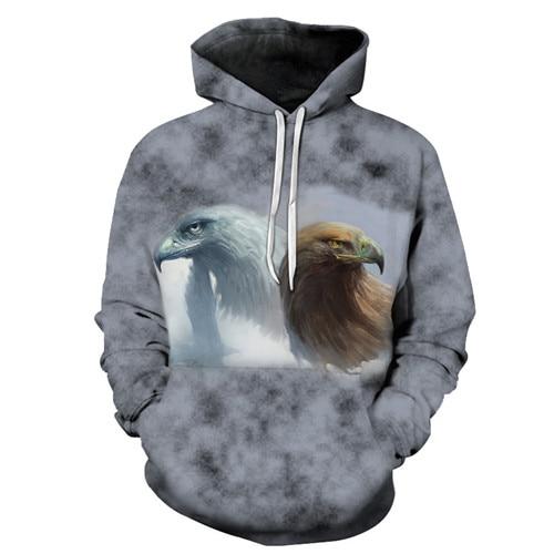 White & Brown Eagle Hoodie