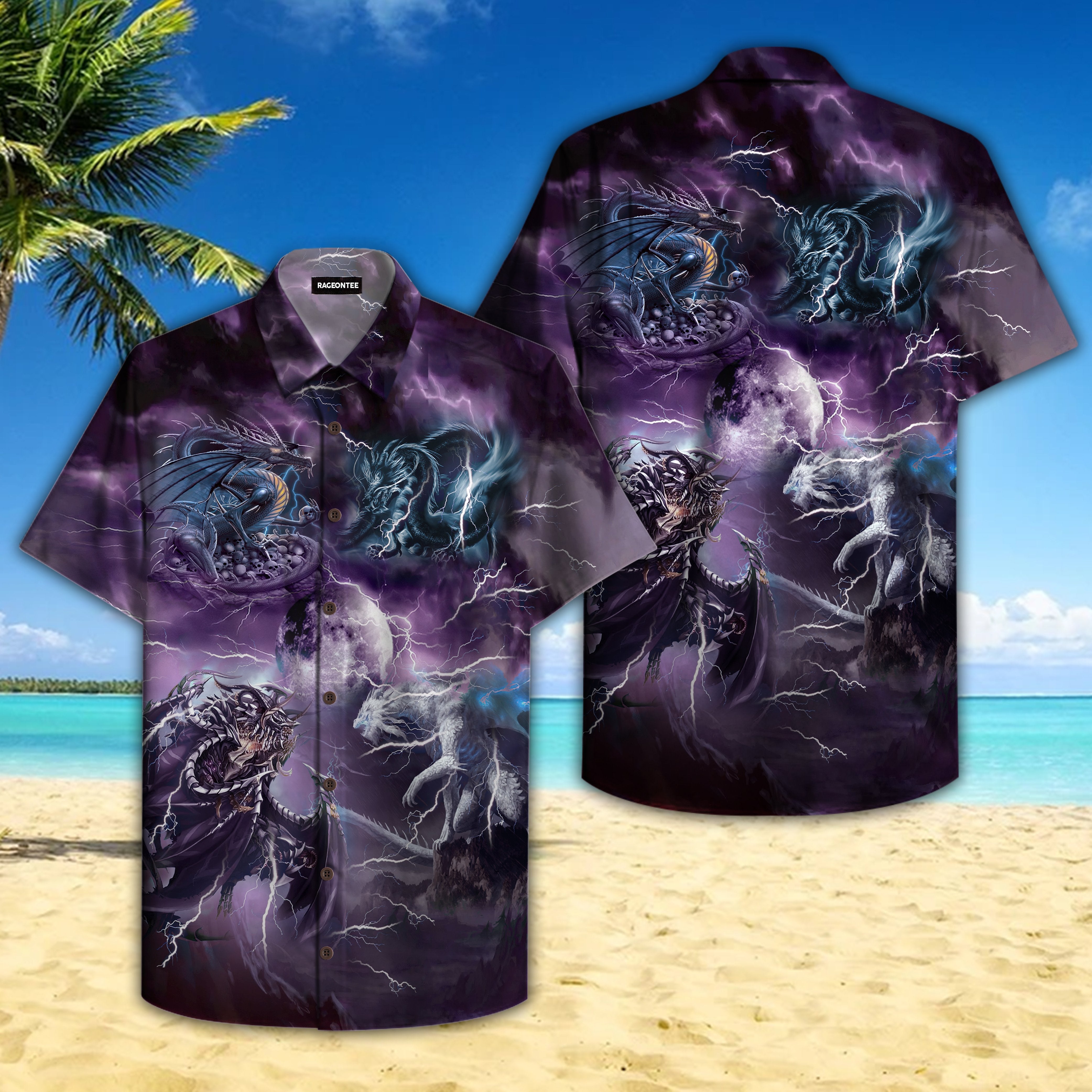 Fantasy Thunder Dragon Hawaii Shirt For Men Women Adult Ha14253