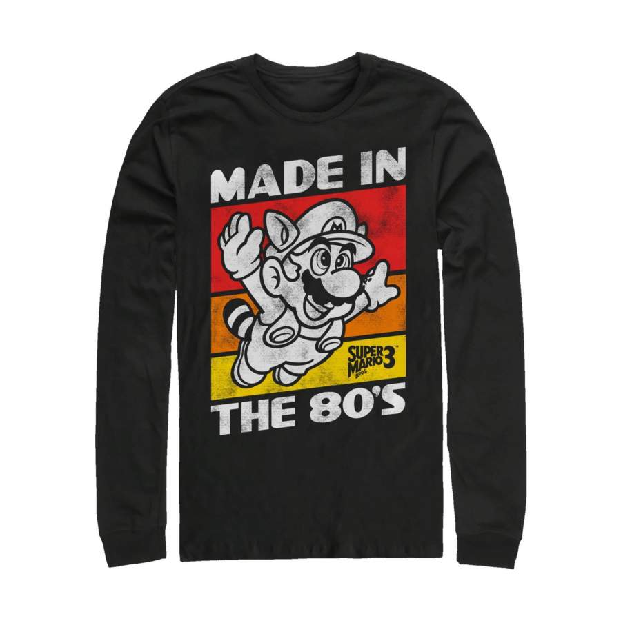 True ’80s Kid – Super Mario Nintendo Long Sleeve T-Shirt, Black