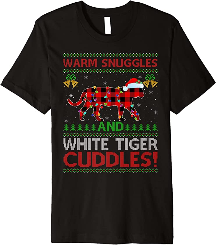 Warm Snuggles And White Tiger Cuddles Ugly Tiger Christmas Premium T-Shirt