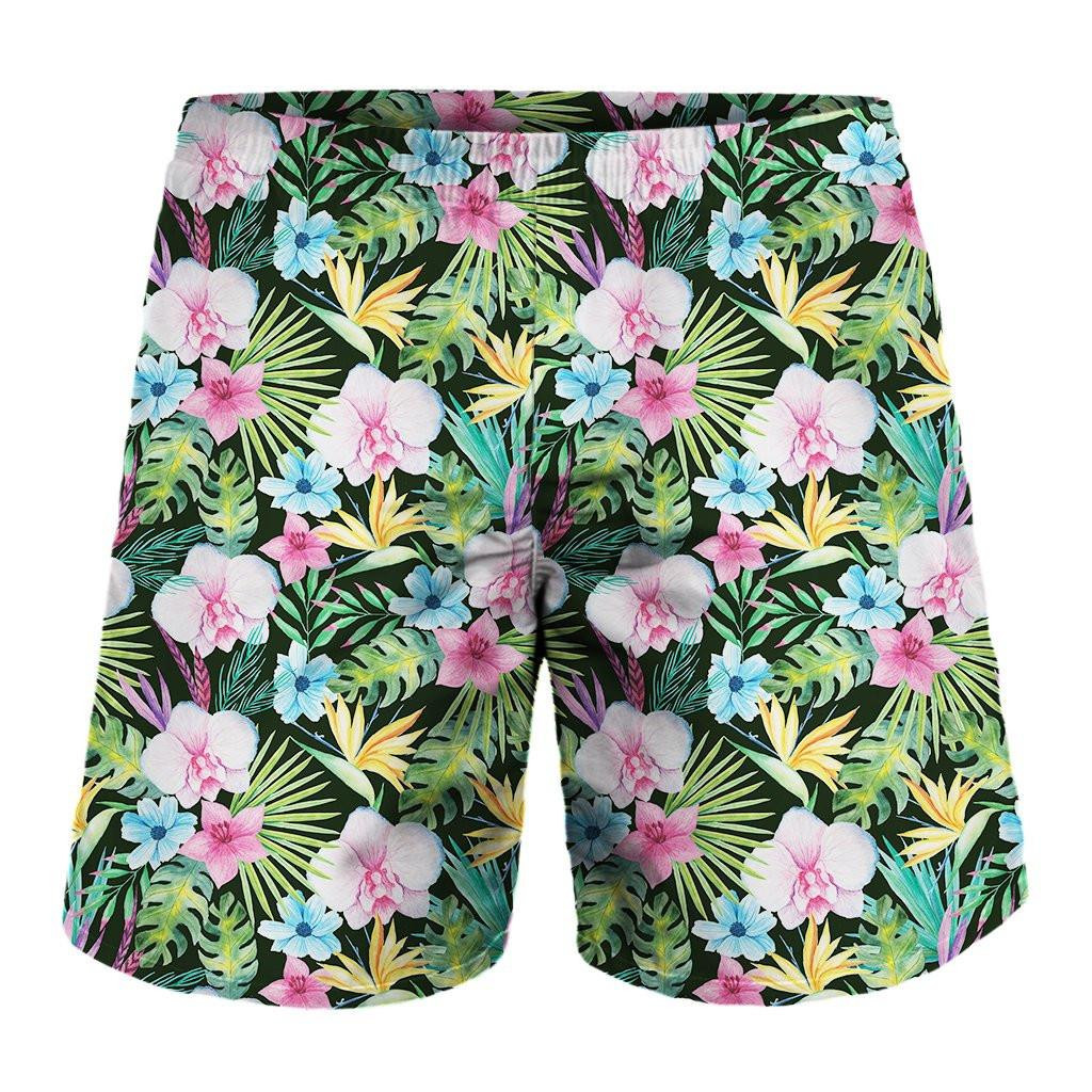 Vintage Tropical Jungle Hawaii Print Shorts Ha53659