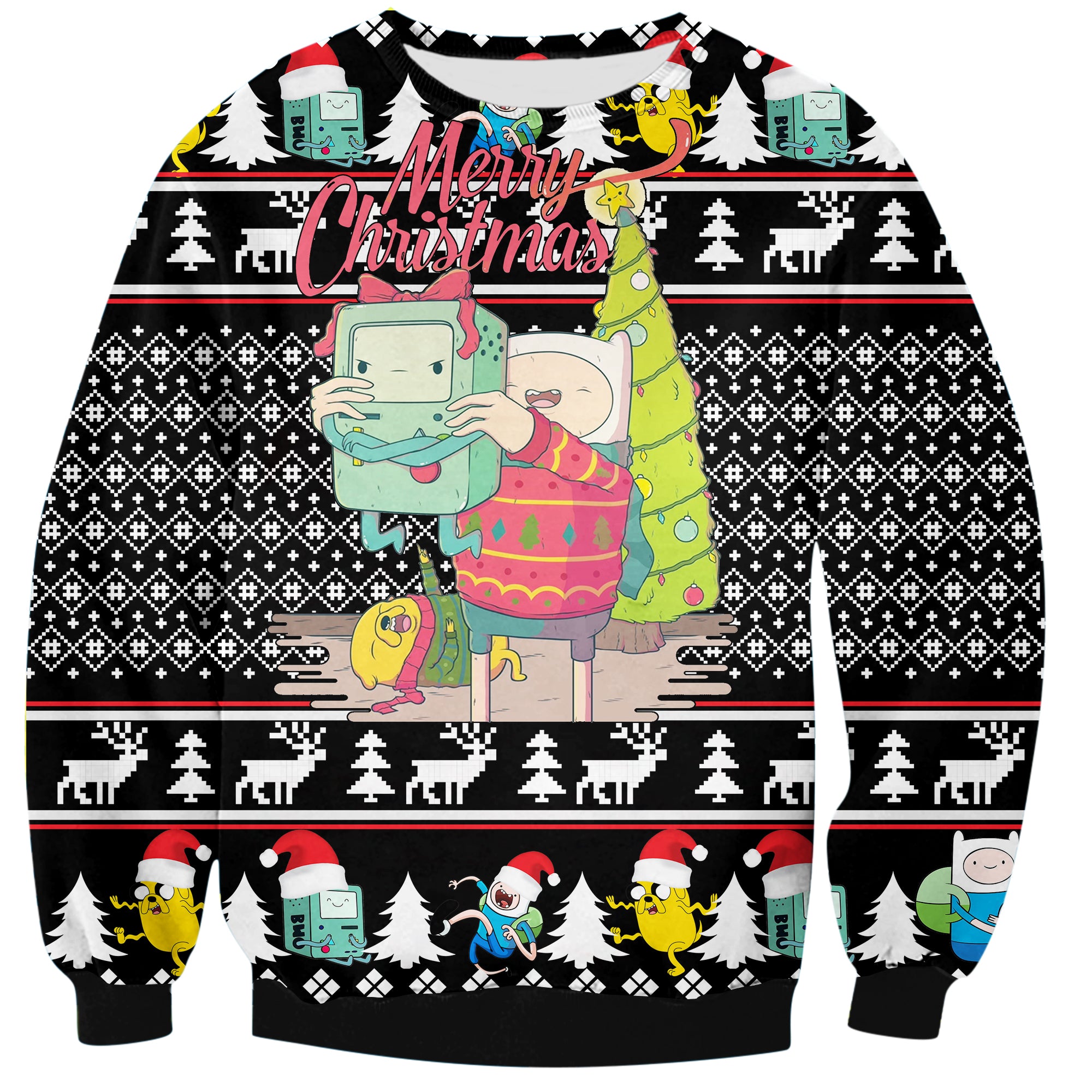 Adventure Time Print Ugly Christmas Sweatshirt Hoodie All Over Printed Pf184