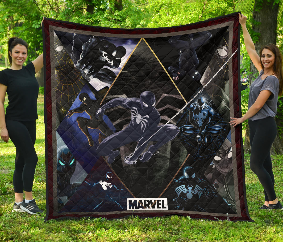 Black Spider Man Premium Quilt Blanket Movie Home Decor Custom For Fans Nt051101