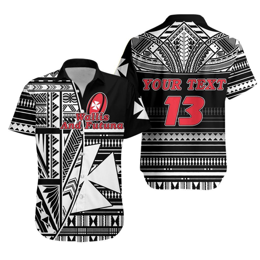 Wallis And Futuna Rugby Hawaiian Shirt Polynesian Clever Black – Custom Text And Number K13