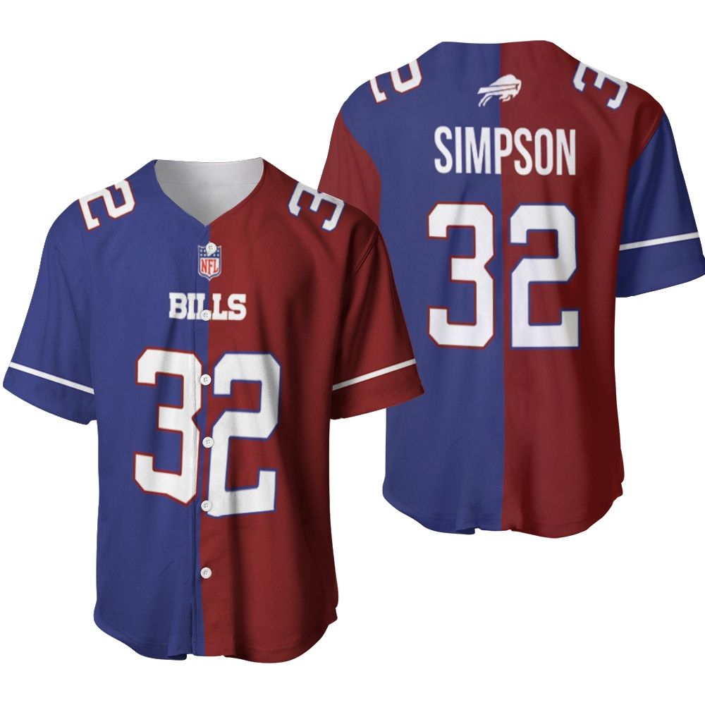 Buffalo Bills O. J. Simpson #32 Great Player NFL Vapor Limited Royal Red Two Tone Jersey Style Gift For Bills Fans Baseball Jersey