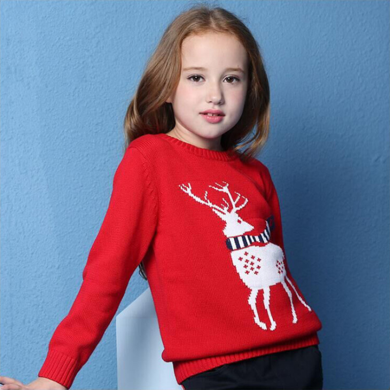 5-12Y Teenagers Girls Boys Christmas Sweater Winter Autumn Children Clothes Knitwear Pullover Warm Sweaters alx