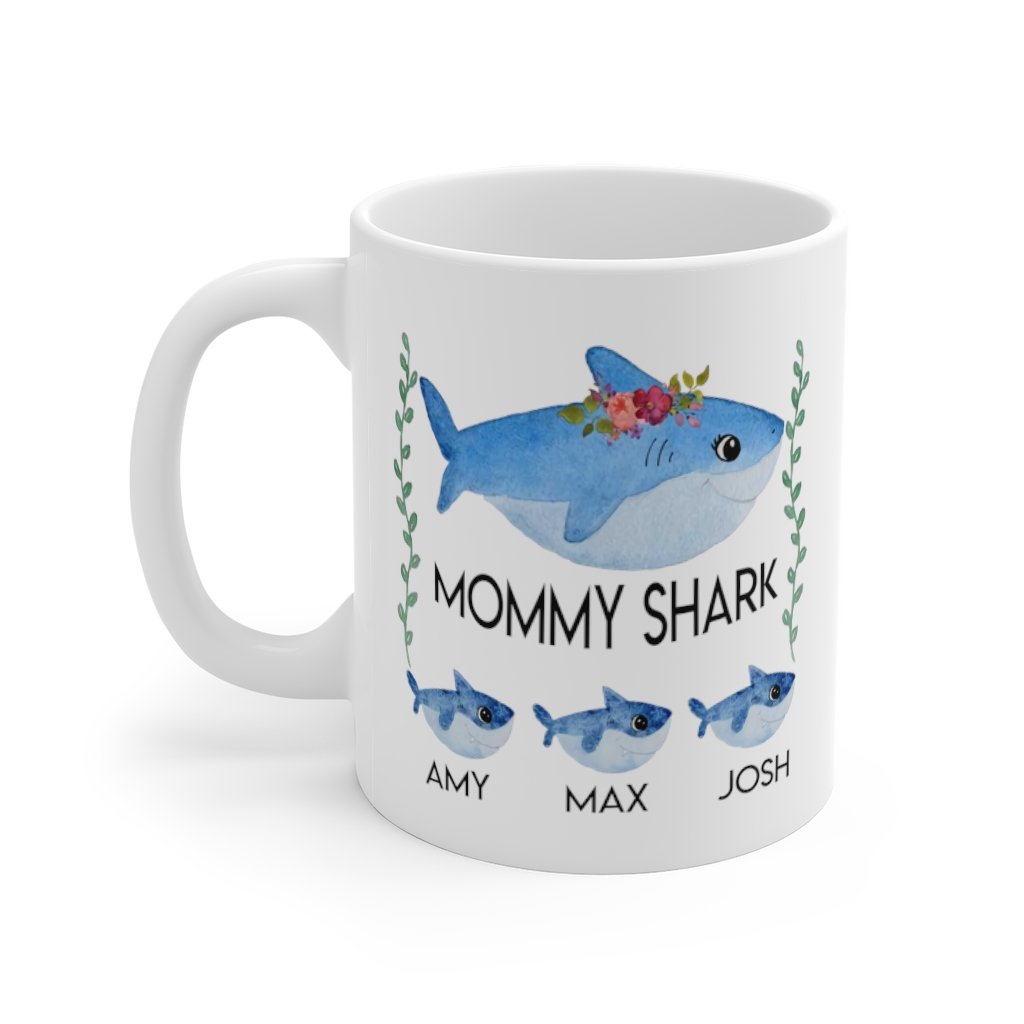 Custom Mommy Shark Personalized Name Mugs / DVHPQH180620