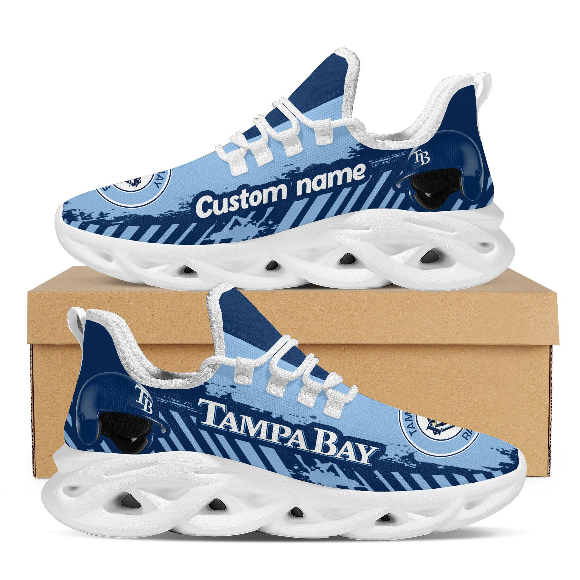 Tampa Bay Rays  Baseball Team Helmet Custom Name Personalized Men And Women Max Soul Sneakers Shoes For Fans