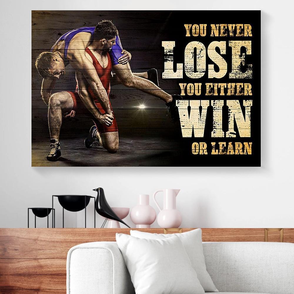 Canvas Artwork You Never Lose You Either Win Or Learn Wrestling Horizontal Canvas Wall Art Attractive Home Decor Canvas