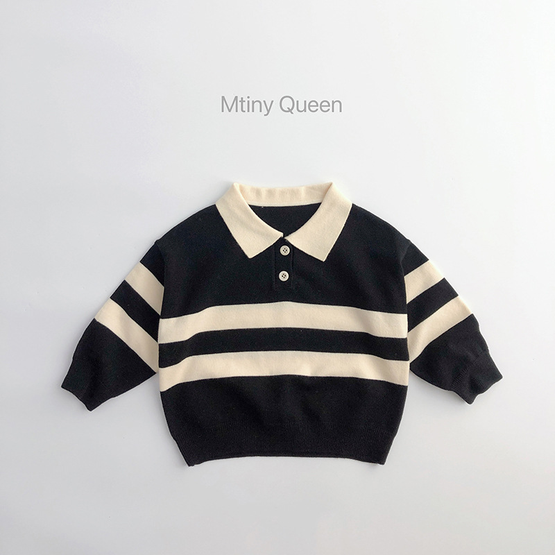 2022 Autumn New Children Long Sleeve Striped Sweater Cotton Boys Knitted Shirts Cute Baby Casual Knit Sweater Kids Clothes alx