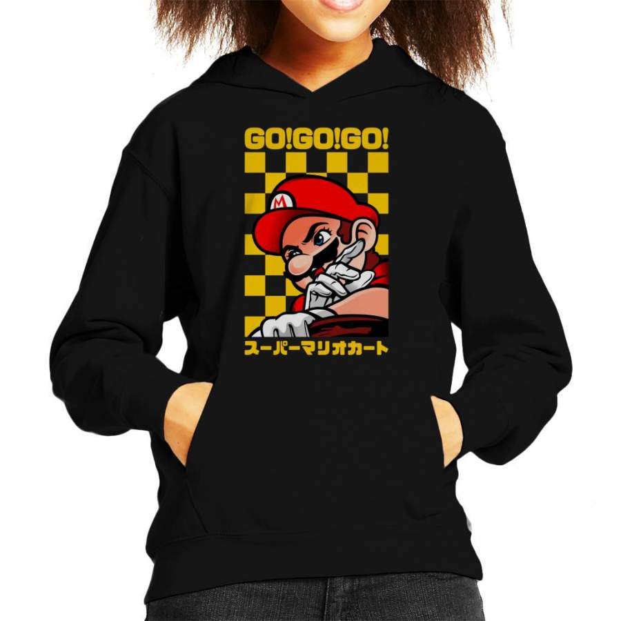 Go Go GO Mario Racing Kart Version II Kid’s Hooded Sweatshirt