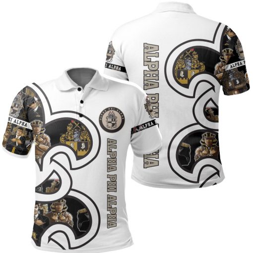 Alpha Phi Alpha Est 1906 Crest Hand Sign White Polo Shirt