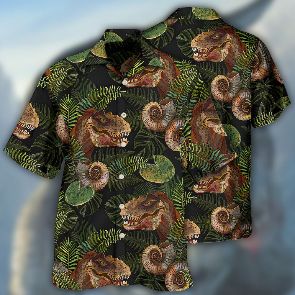 Dinosaur Tropical Leaves Hawaii Shirt Ha98877