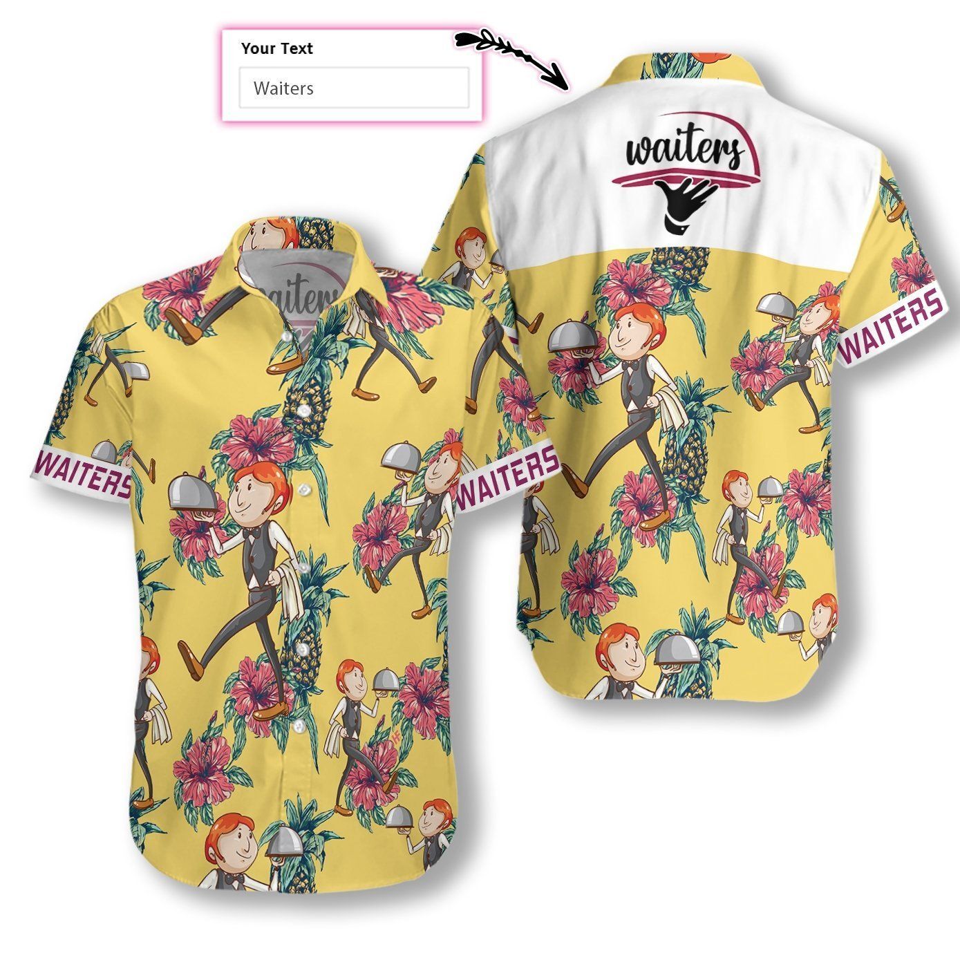 Waiters Pineapple Seamless Pattern Ez16 1712 Custom Hawaiian Shirt