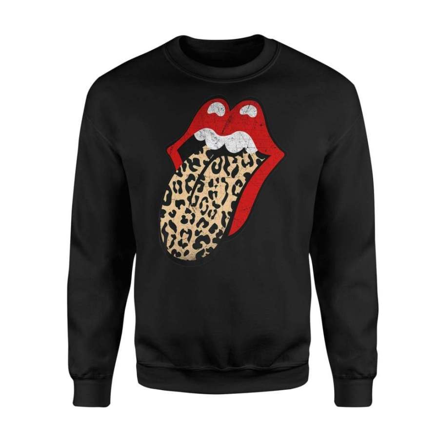 Red Lips, Leopard Tongue, Iconic Band Shirt For Men Women – Standard Fleece Sweatshirt