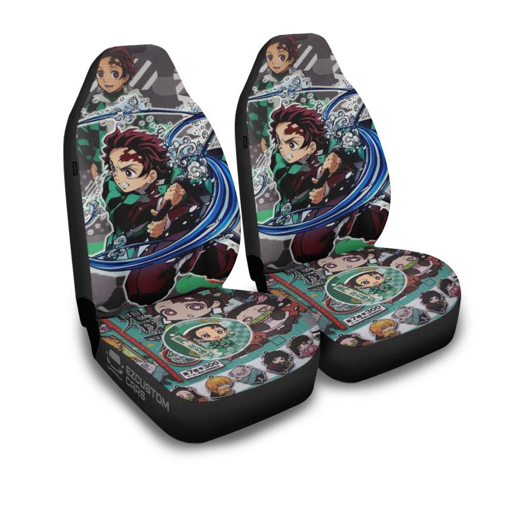 Demon Slayers Car Seat Covers Tanjiro Custom Anime Car Accessories