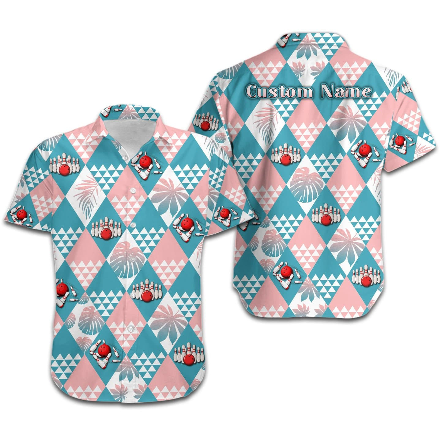 Hawaii Aloha Shirts Bowling Tropical Rhombus Pattern Custom Name Ha1751