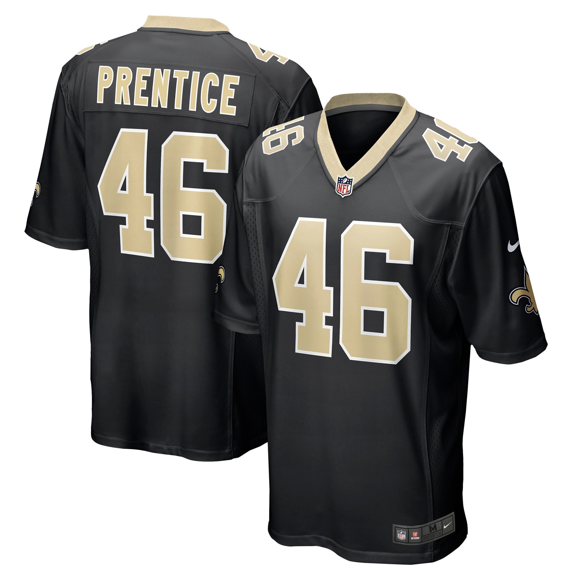 Adam Prentice New Orleans Saints Game Player Jersey – Black NFL