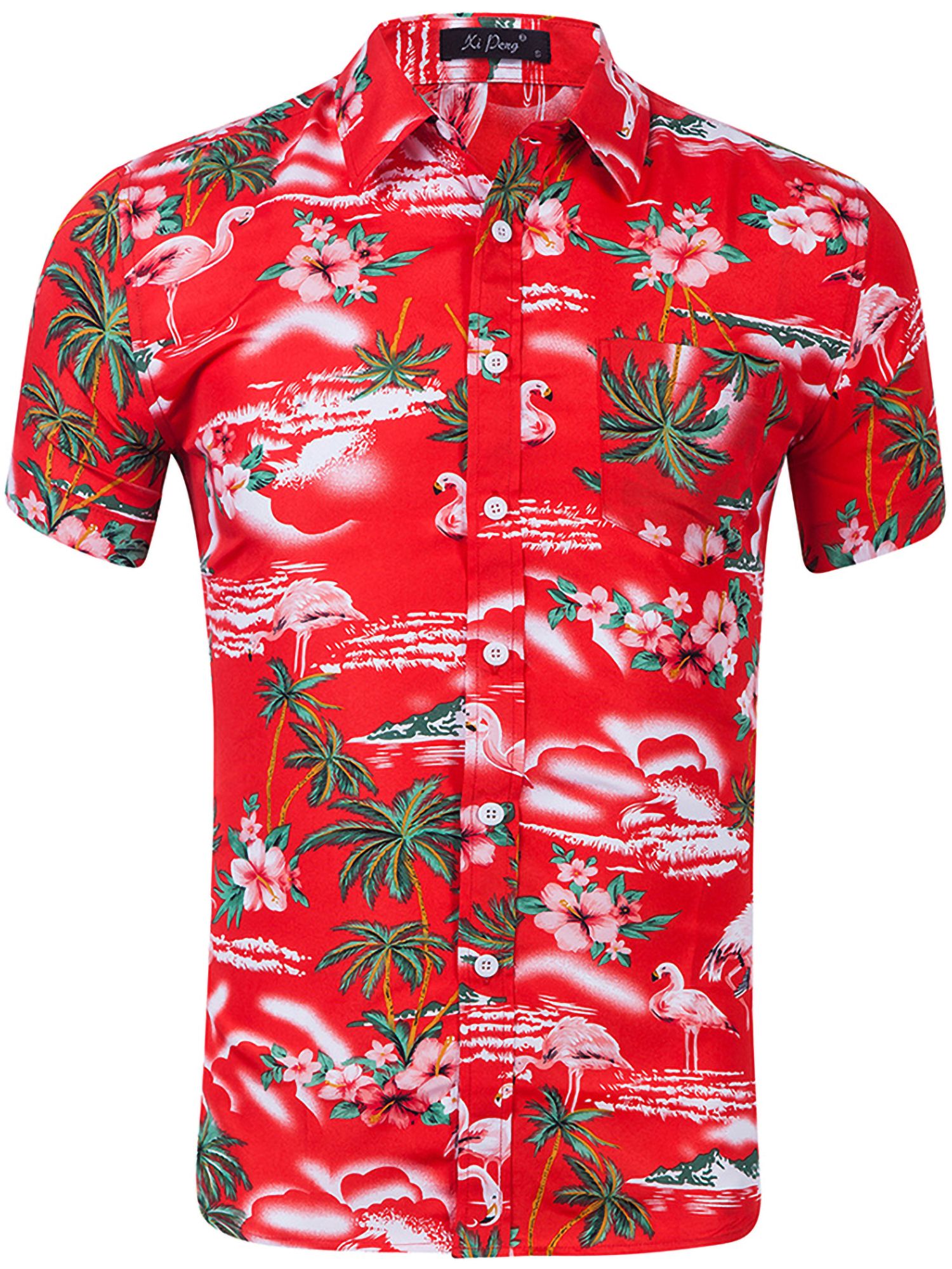 Hibiscus Floral Red Awesome Design Hawaii Shirt Ha1190