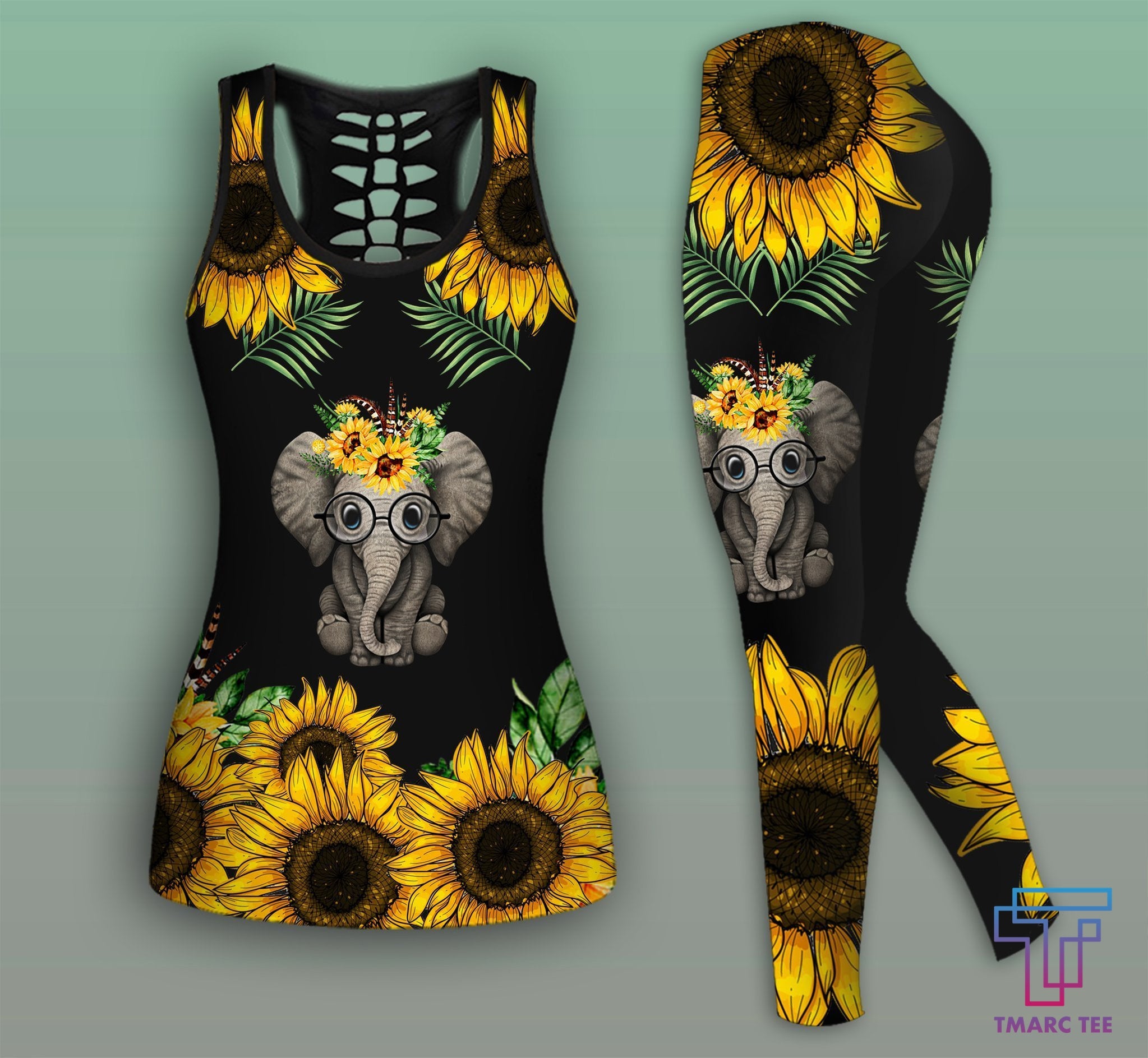 Tmarc Tee Elephant Sunflower Combo Tank + Legging