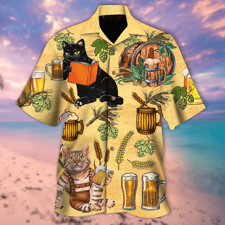 Cat And Beer Hawaiian Shirt – For Men And Women