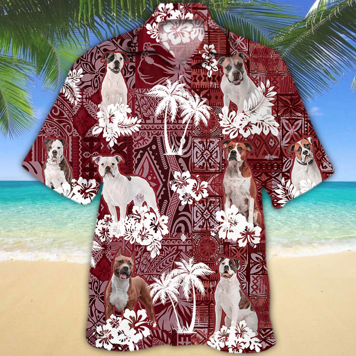 American Bulldog Hawaii Tropical Gift For Funny Hawaii Shirts Ha22089