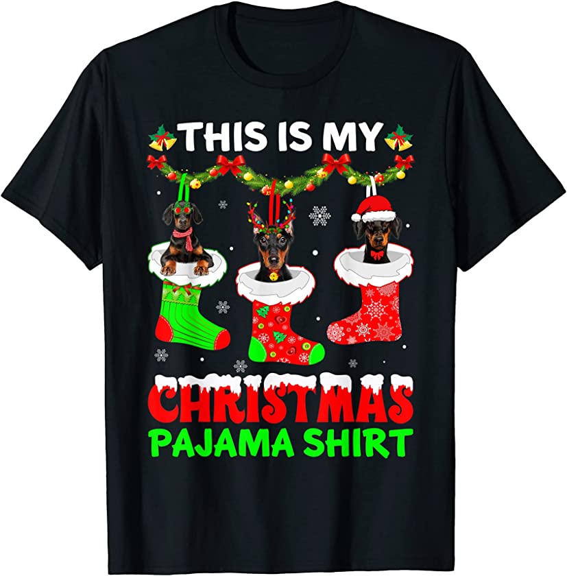 This Is My Christmas Pajama Doberman Dog Puppy Lover T-Shirt