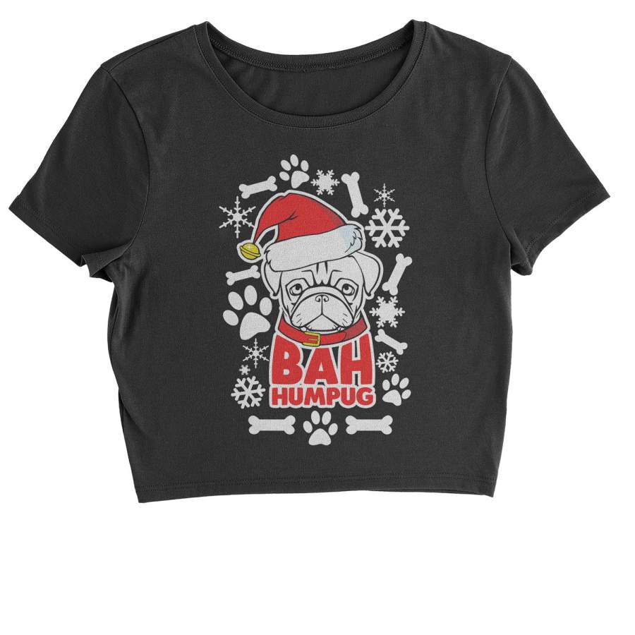 Bah HumPug Ugly Christmas Holiday  Cropped T-Shirt