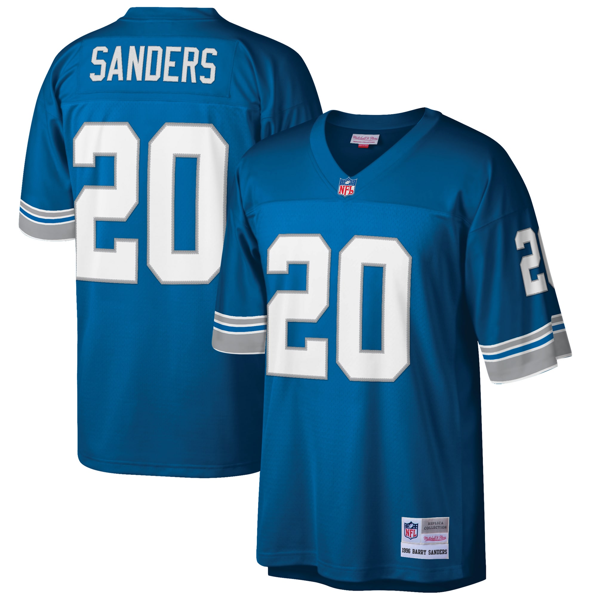 Men’s Detroit Lions Barry Sanders Mitchell & Ness Blue Big & Tall 1996 Retired Player Jersey