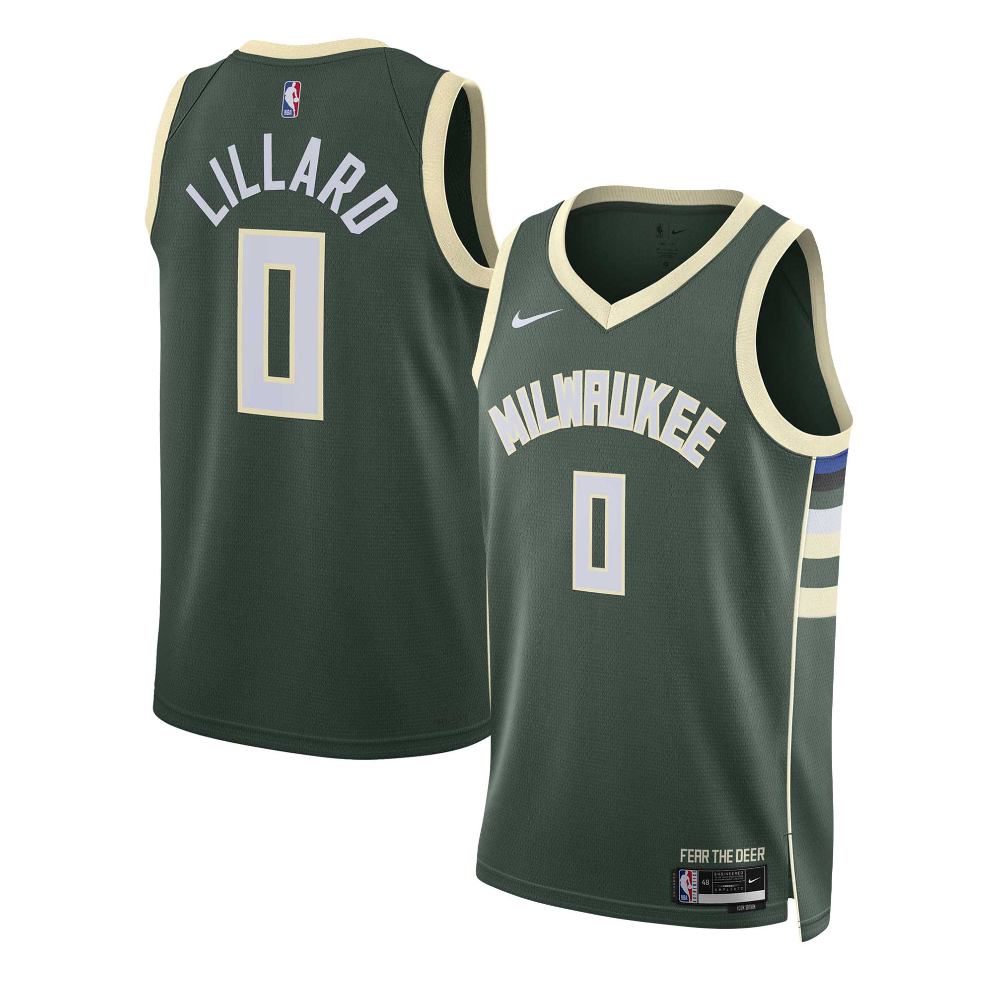 Damian Lillard Milwaukee Bucks Unisex Swingman Jersey – Icon Edition – Hunter Green