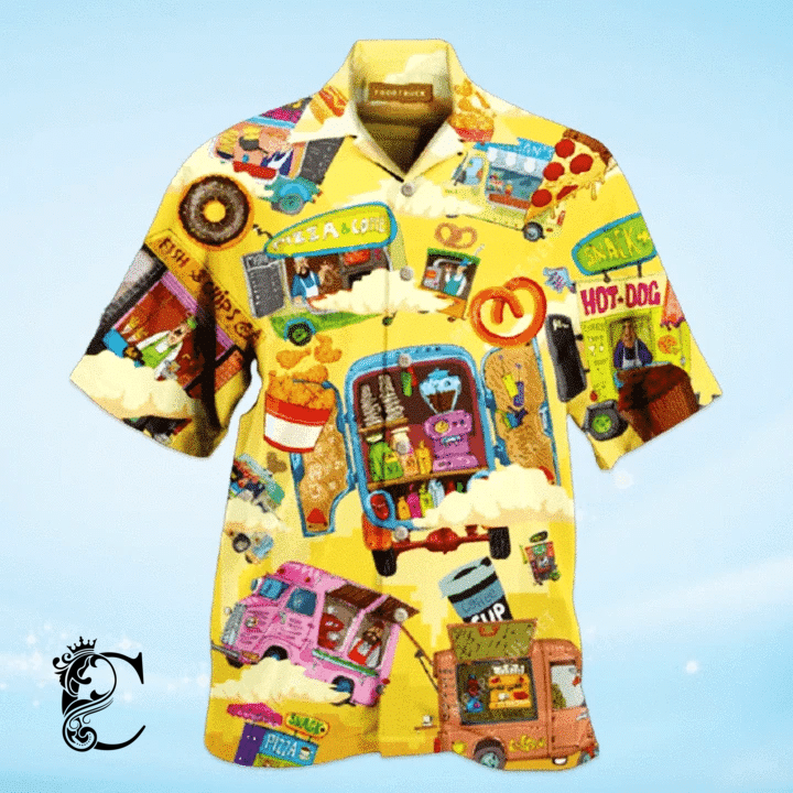 Chillicothemall Colorful Food Trucks Yellow Hawaiian Shirt