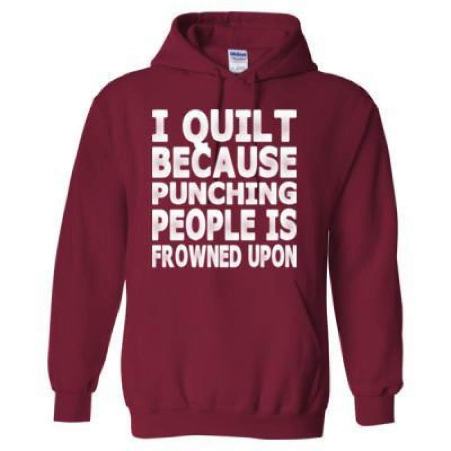 AGR I Quilt Because Punching People Is Frowned Upon – Heavy Blend™ Hooded Sweatshirt