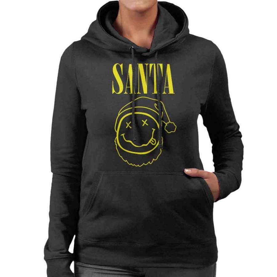 Santa Claus Nirvana Logo Women’s Hooded Sweatshirt