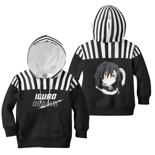 Iguro Obanai Anime 3D All Over Print Kid Hoodie Custom Demon Slayer ...