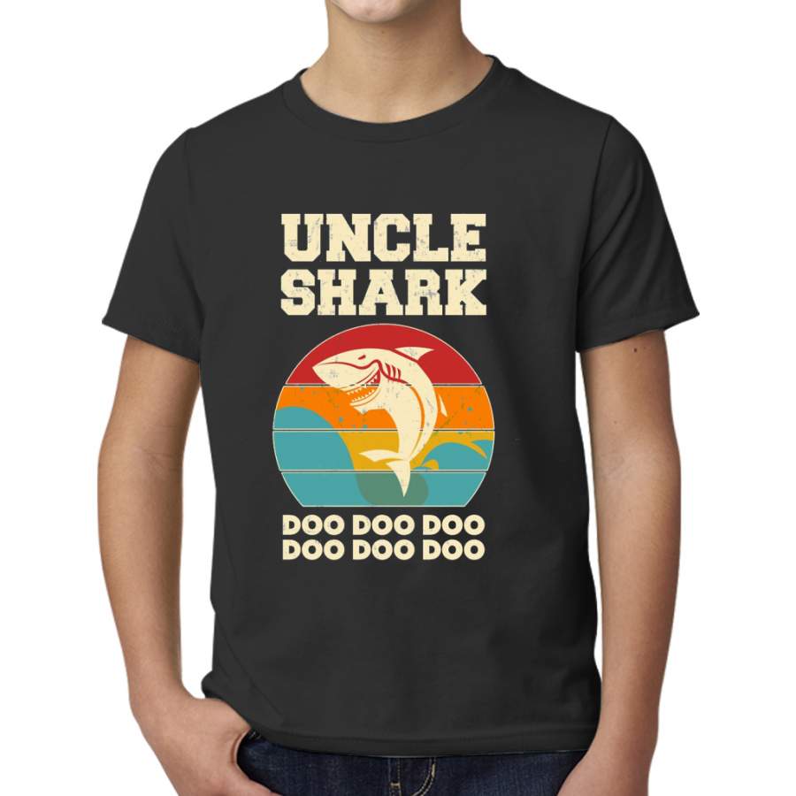 Uncle Shark Retro Vintage Fathers Day Dad Young T-Shirt