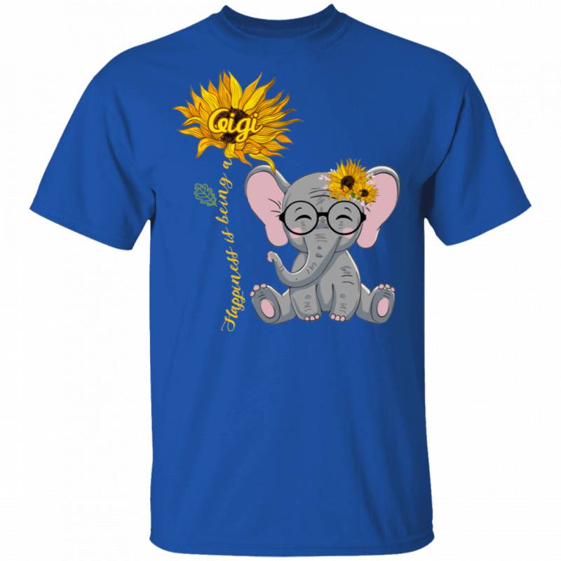 Happiness Is Being Gigi T-Shirt Elephant Sunflower VA08