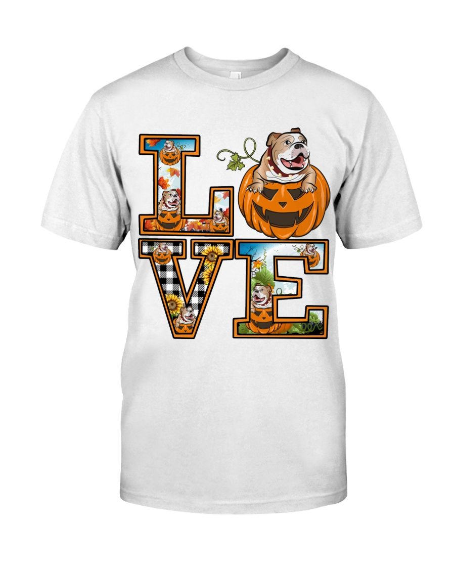 Ln Bulldog Love Pumpkin Classic T-Shirt