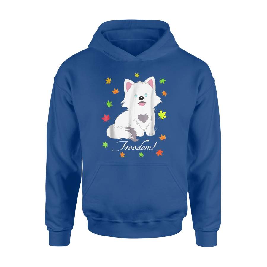 Cute Fluffy Wolf Puppy Freedom Heart Hoodie