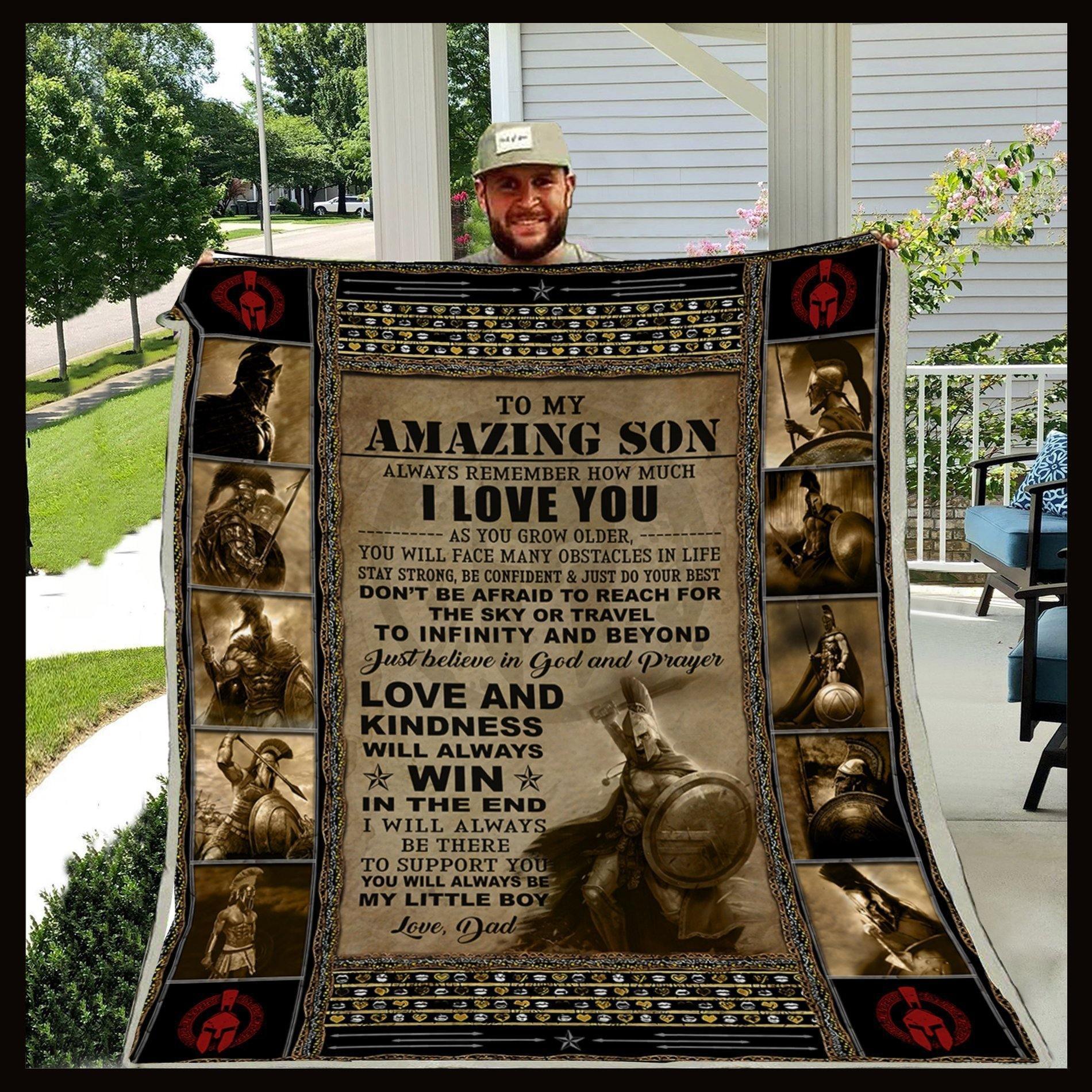 To My Amzing Son – I Love You-  Gift For Son Home Decor Gift For Family – Sherpa Blanket Fleece Blanket