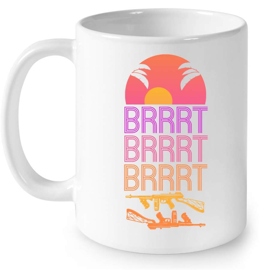 BRRRT BRRRT BRRRT Gun Summer Classic Vintage – Full-Wrap Coffee White Mug