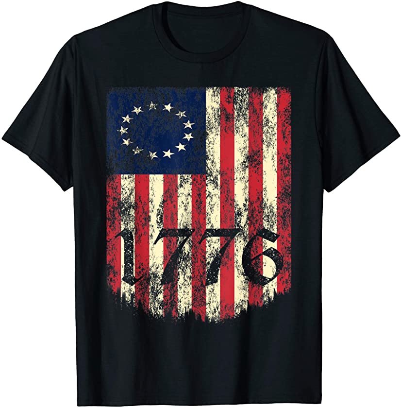 Betsy Ross Vintage Flag 1776 Patriot American Flag T-Shirt