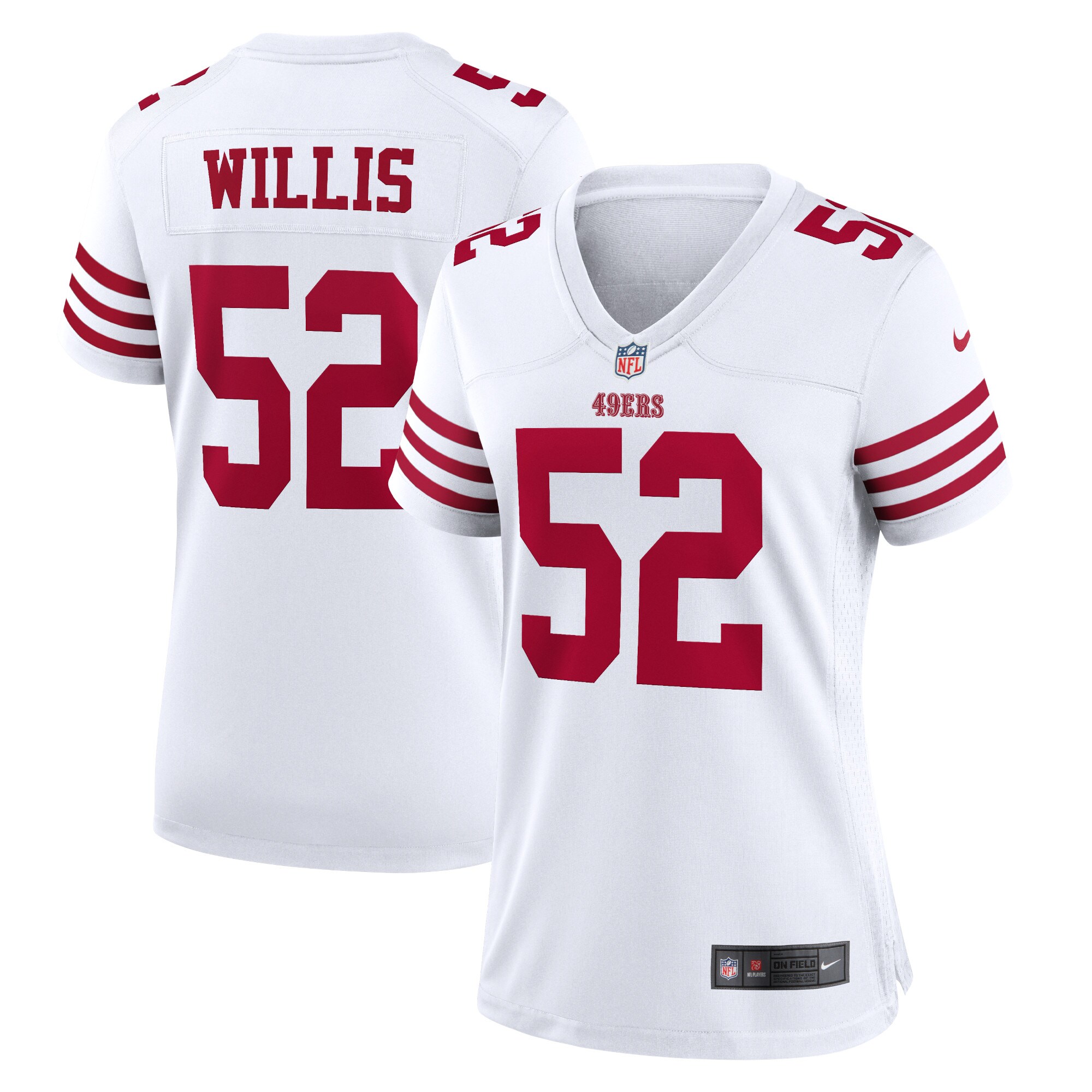 Women’s San Francisco 49ers Patrick Willis White Retired Player Game Jersey