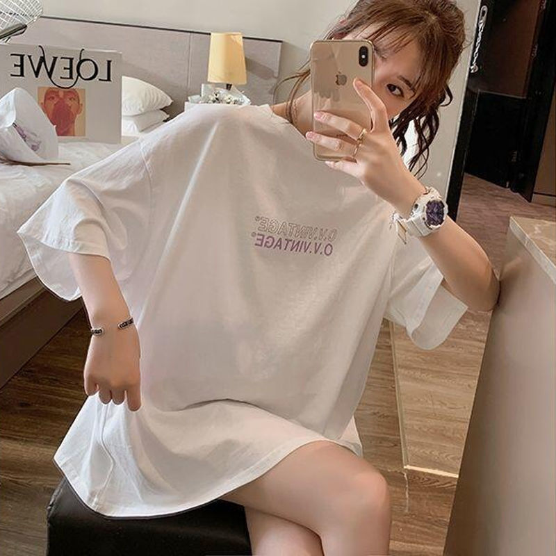 Tops Midi Casual Pulovers Fashion Aesthetic Short Sleeve Korean Graphic Women’s T-shirt Summer T Shirt Clothes Backless Loose alx