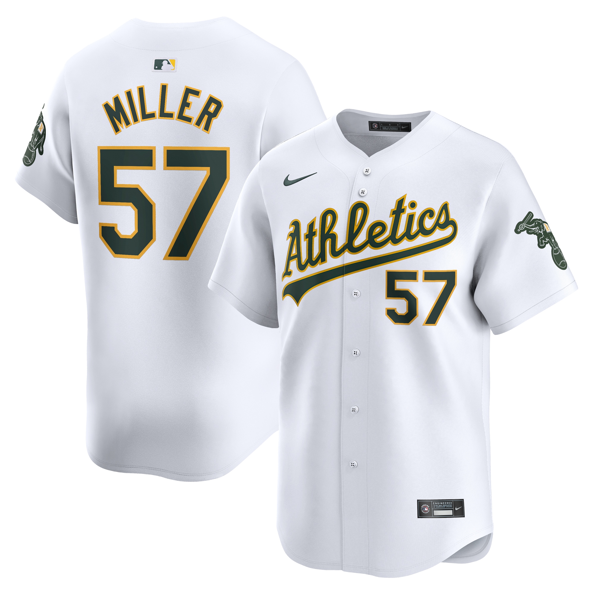 Mason Miller Oakland Athletics Home Limited Player Jersey – White