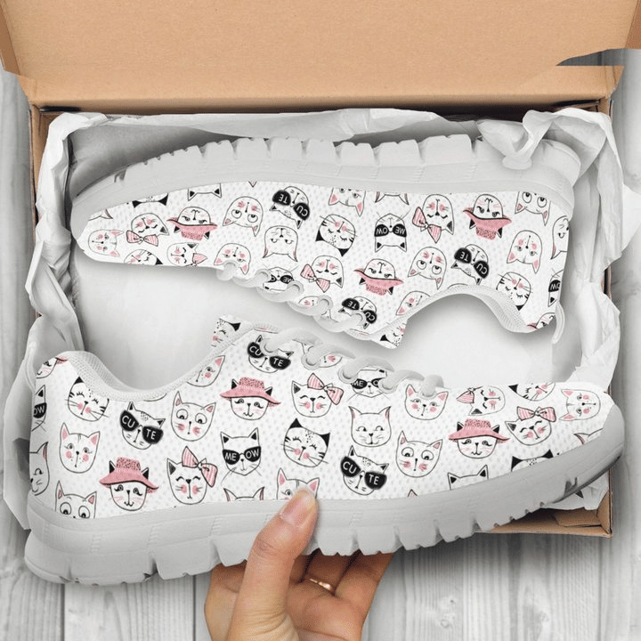 Cat Lover Shoes Cat Printed Sneakers Kitty Running Shoes Sneakers Pn205395Sa