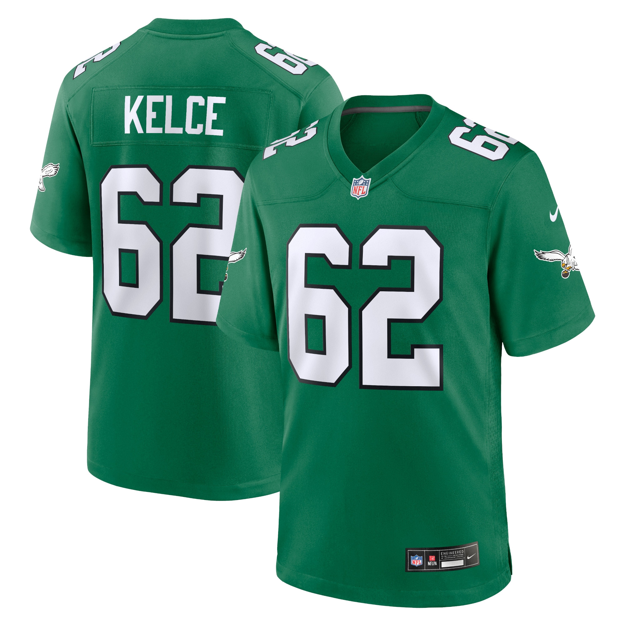 Men’s Philadelphia Eagles Jason Kelce Kelly Green Alternate Game Player Jersey